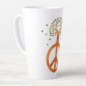 Friede für Bäume - Blume Power Herz 1 Milchtasse (Linke Ecke)