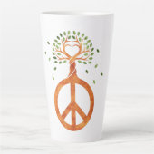 Friede für Bäume - Blume Power Herz 1 Milchtasse (Vorderseite)