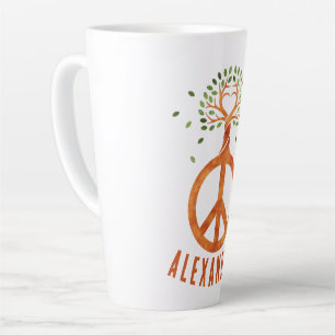 Friede für Bäume - Blume Power Herz 1 Milchtasse