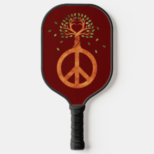 Friede für Bäume - Blume Power Herz 1 Pickleball Schläger