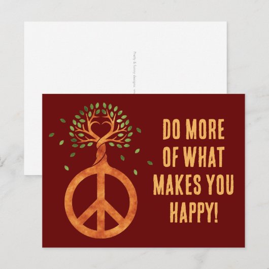 Friede für Bäume - Blume Power Herz 1 Postkarte (Vorne/Hinten)