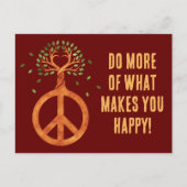 Friede für Bäume - Blume Power Herz 1 Postkarte (Vorderseite)