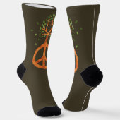 Friede für Bäume - Blume Power Herz 1 Socken (Gewinkelt)