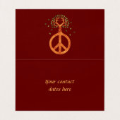 Friede für Bäume - Blume Power Herz 1 Visitenkarten (Innenseite Aufgefaltet)