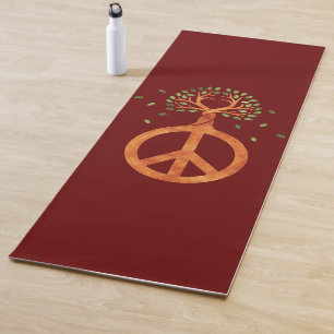Friede für Bäume - Blume Power Herz 1 Yogamatte