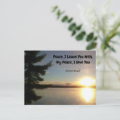 Friede, ich Verließ dich mit der biblischen Schrif Postkarte (Stehend Vorderseite)