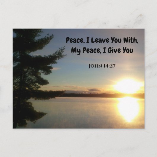 Friede, ich Verließ dich mit der biblischen Schrif Postkarte (Vorderseite)