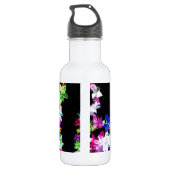 "FRIEDE" in Blumen Kunstprint Edelstahlflasche (Rückseite)