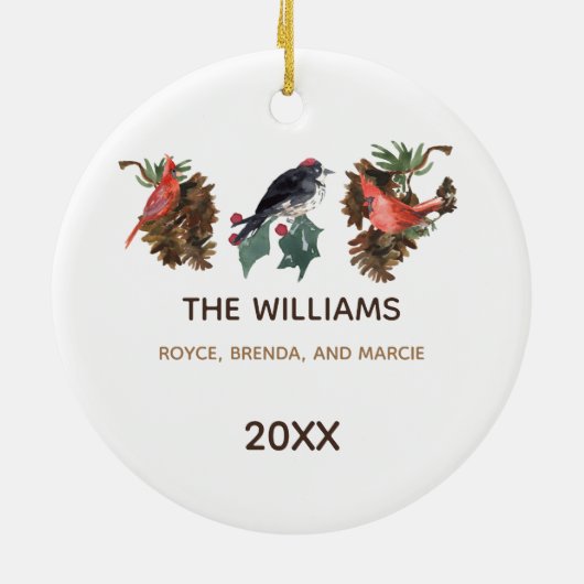 Friede in der Natur Weihnachten Personalisiertes O Keramik Ornament (Hinten)