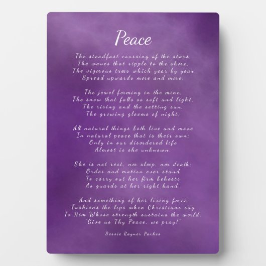 Friede, Inspiration, Natur Gedicht Fotoplatte (Vorderseite)