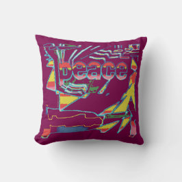 "Friede" Inspirationsrotes Gelb auf Wein Südwesten Kissen