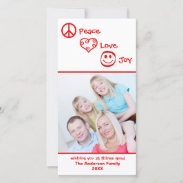 Friede, Liebe, Freude am Vertikalen - Fotokarte Feiertagskarte