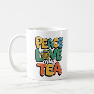 "Friede, Liebe und Tee - Retro-Tasse-Design für Te Kaffeetasse