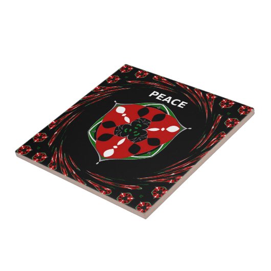 "Friede: mit Schild Emblem" Kunstdruckerei Fliese (Seite)