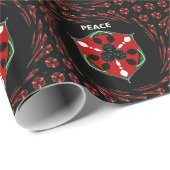 "Friede: mit Schild Emblem" Kunstdruckerei Geschenkpapier (Rolleneckpunkt)