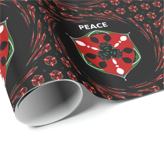 "Friede: mit Schild Emblem" Kunstdruckerei Geschenkpapier (Rolleneckpunkt)