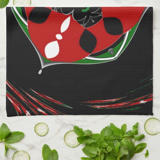 "Friede: mit Schild Emblem" Kunstdruckerei Geschirrtuch (Gefaltet)