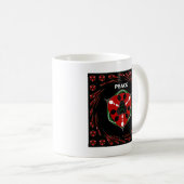 "Friede: mit Schild Emblem" Kunstdruckerei Kaffeetasse (VorderseiteRechts)