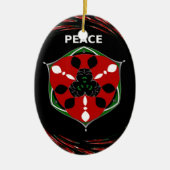 "Friede: mit Schild Emblem" Kunstdruckerei Keramik Ornament (Vorne)