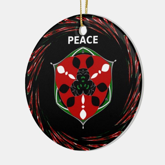 "Friede: mit Schild Emblem" Kunstdruckerei Keramik Ornament (Links)