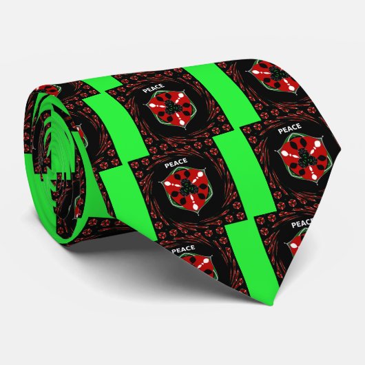 "Friede: mit Schild Emblem" Kunstdruckerei Krawatte (Gerollt)