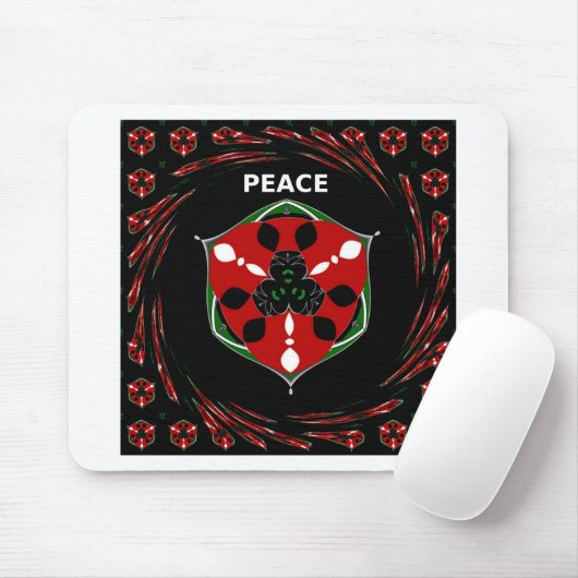 "Friede: mit Schild Emblem" Kunstdruckerei Mousepad (Mit Mouse)