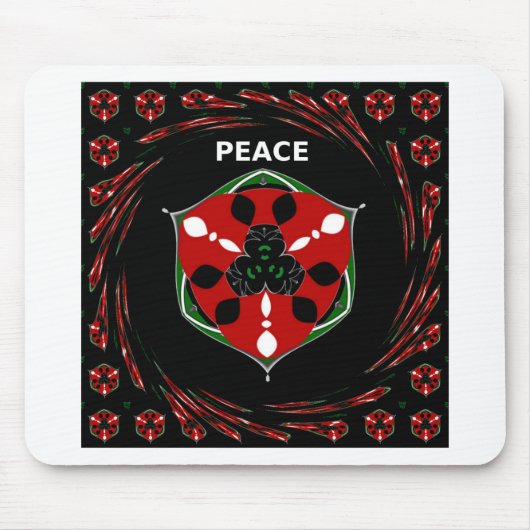 "Friede: mit Schild Emblem" Kunstdruckerei Mousepad (Vorne)