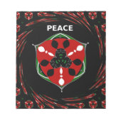 "Friede: mit Schild Emblem" Kunstdruckerei Notizblock (Vorderseite)