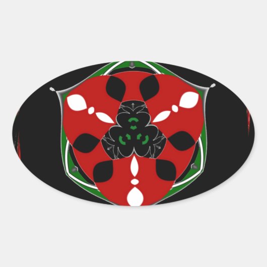 "Friede: mit Schild Emblem" Kunstdruckerei Ovaler Aufkleber (Vorderseite)