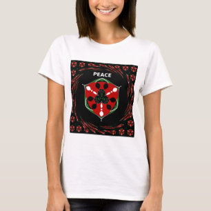 "Friede: mit Schild Emblem" Kunstdruckerei T-Shirt