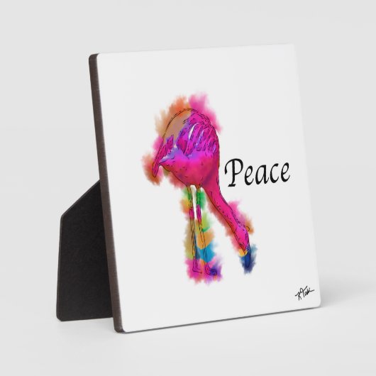 Friede: Neck an Ground Abstrakt Flamingo Fotoplatte (Vorderseite)