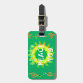 Friede sei mit dir: inspirierendes Grün und Gelb Gepäckanhänger (Vorderseite vertikal)