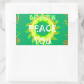 Friede sei mit dir: inspirierendes Grün und Gelb Rechteckiger Aufkleber (Tasche)