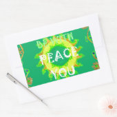 Friede sei mit dir: inspirierendes Grün und Gelb Rechteckiger Aufkleber (Umschlag)