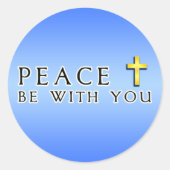 Friede sei mit dir Religious Heiligen Kreuzes Runder Aufkleber (Vorderseite)