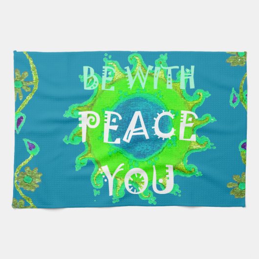 Friede sei mit Ihnen Art Print Geschirrtuch (Horizontal)
