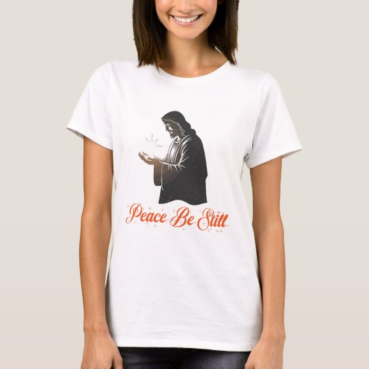 "Friede sei still" Jesus mit Leitstern T-Shirt (Vorderseite)