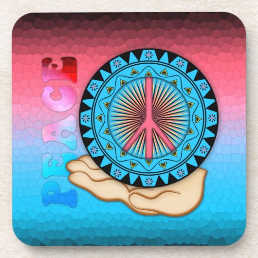 Friede ~ Sun Getränkeuntersetzer (Vorderseite)