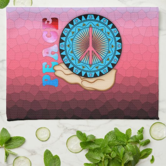Friede ~ Sun Küchentuch (Gefaltet)