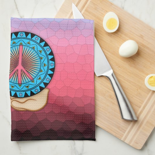 Friede ~ Sun Küchentuch (Viertel Falte)