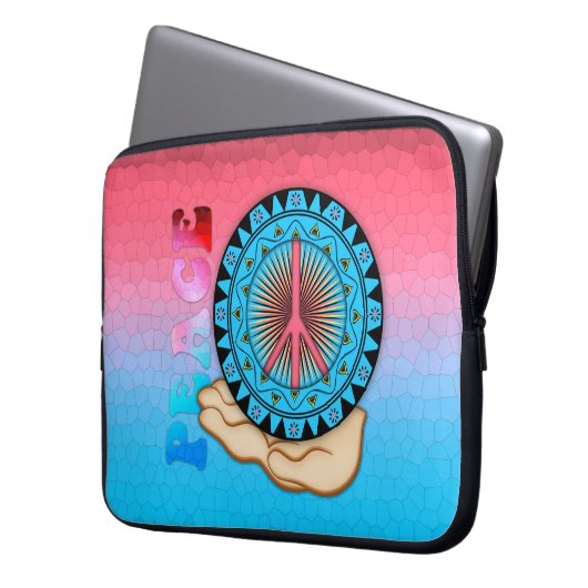 Friede ~ Sun Laptopschutzhülle (Vorderseite Links)