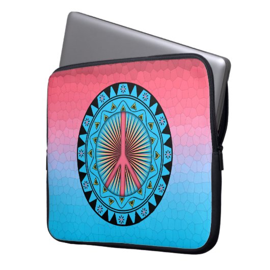 Friede ~ Sun Laptopschutzhülle (Vorderseite Links)