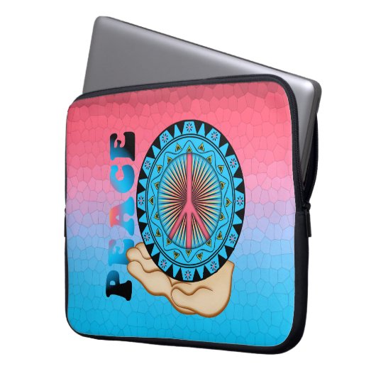 Friede ~ Sun Laptopschutzhülle (Vorderseite Links)