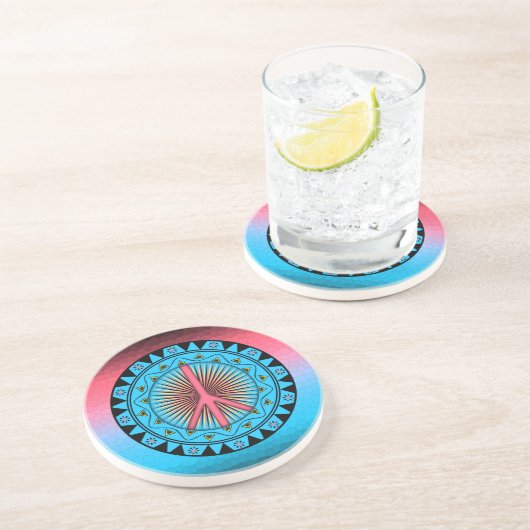 Friede ~ Sun Sandstein Untersetzer (Seite)