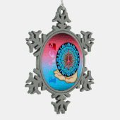 Friede ~ Sun Schneeflocken Zinn-Ornament (Links)
