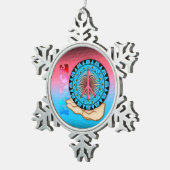 Friede ~ Sun Schneeflocken Zinn-Ornament (Rechts)