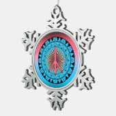 Friede ~ Sun Schneeflocken Zinn-Ornament (Rechts)