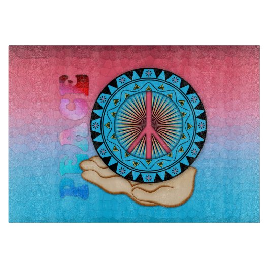 Friede ~ Sun Schneidebrett (Vorderseite)