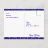 Friede und Freude Lila Weihnachten Postkarte (Rückseite)