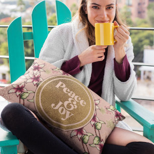 Friede und Freude Pink Poinsettia Weihnachten Dekokissen